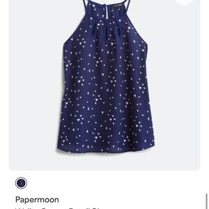 Gorgeous Papermoon Cut Out Navy Top with Bird Print